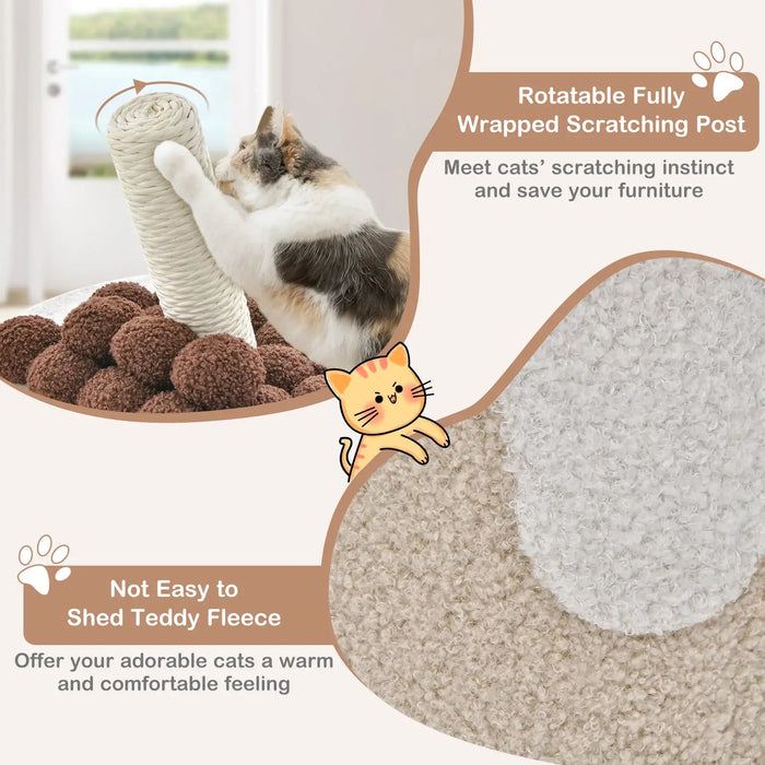 Cat Tree Milk Tea Design | Creative Food-Inspired Styling with Rotatable Post - Little and Giant Explorers Costway