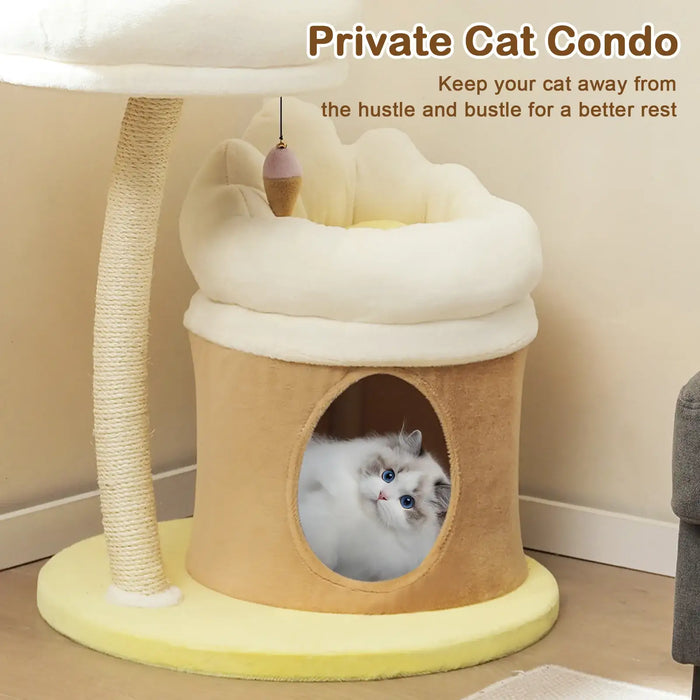 Cat Tree Tower | Multi-Level Playhouse - Condo, Scratching Post and Washable Perches COSTWAY - Little and Giant Explorers Costway