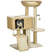 Cat Tree Tower with Scratching Post, Cat House, Toy Ball and Platform - Little and Giant Explorers PawHut