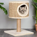 Cat Tree with Condo and Scratching Post in Seagrass - Little and Giant Explorers vidaXL