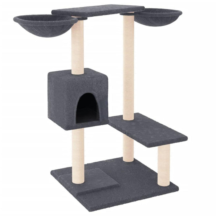 Cat Tree with Scratching Posts in Dark Grey - Little and Giant Explorers vidaXL