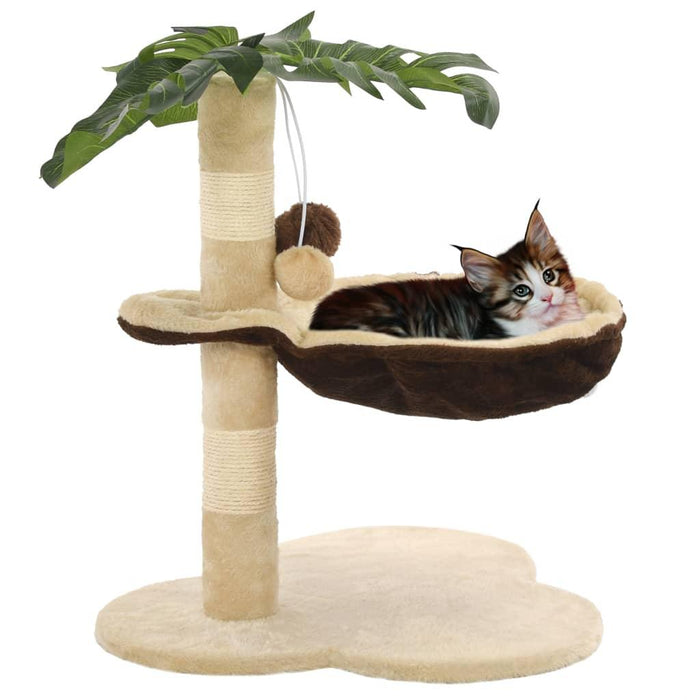 Cat Tree with Sisal Scratching Post in Beige and Brown - Little and Giant Explorers vidaXL