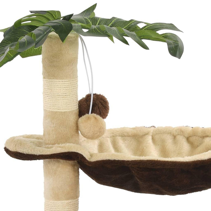 Cat Tree with Sisal Scratching Post in Beige and Brown - Little and Giant Explorers vidaXL