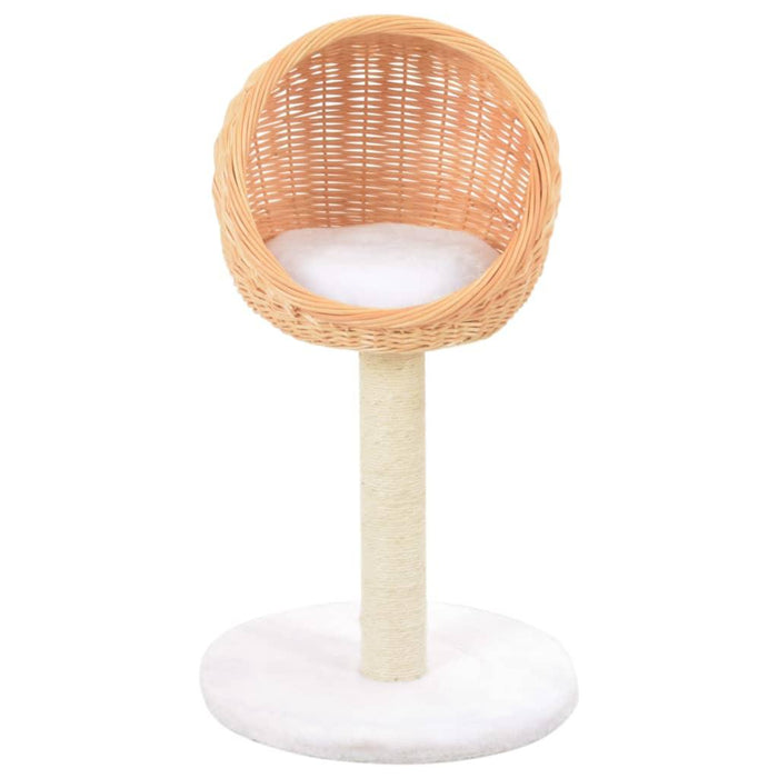 Cat Tree with Sisal Scratching Post in Natural and Willow Wood - Little and Giant Explorers vidaXL