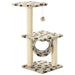 Cat Tree with Sisal Scratching Posts in Beige and Paw Print - Little and Giant Explorers vidaXL