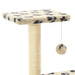 Cat Tree with Sisal Scratching Posts in Beige and Paw Print - Little and Giant Explorers vidaXL