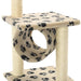 Cat Tree with Sisal Scratching Posts in Beige and Paw Print - Little and Giant Explorers vidaXL