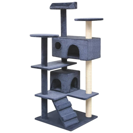 Cat Tree with Sisal Scratching Posts 125 cm Dark Blue - Little and Giant Explorers vidaXL