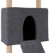 Cat Tree with Sisal Scratching Posts in Dark Grey - Little and Giant Explorers vidaXL