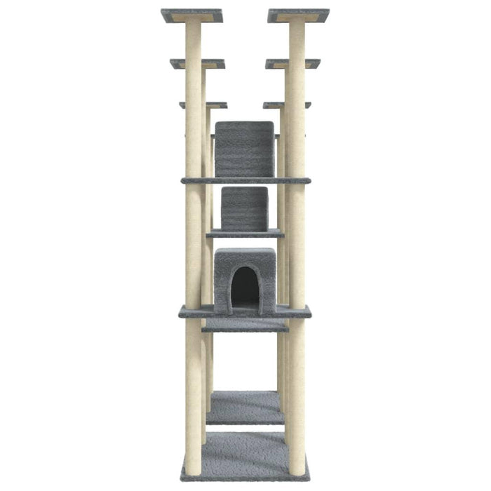 Cat Tree with Sisal Scratching Posts in Light Grey - Little and Giant Explorers vidaXL