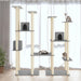 Cat Tree with Sisal Scratching Posts in Light Grey - Little and Giant Explorers vidaXL