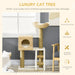 Cat Tree/House with Scratching Posts and Bed in Natural Finish - Little and Giant Explorers PawHut