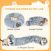 Cat Tunnel with Bed – Light Grey | Multi-Shape Cat Play Tunnel - Plush Fabric PAWHUT - Little and Giant Explorers PawHut