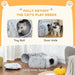 Cat Tunnel with Bed – Light Grey | Multi-Shape Cat Play Tunnel - Plush Fabric PAWHUT - Little and Giant Explorers PawHut