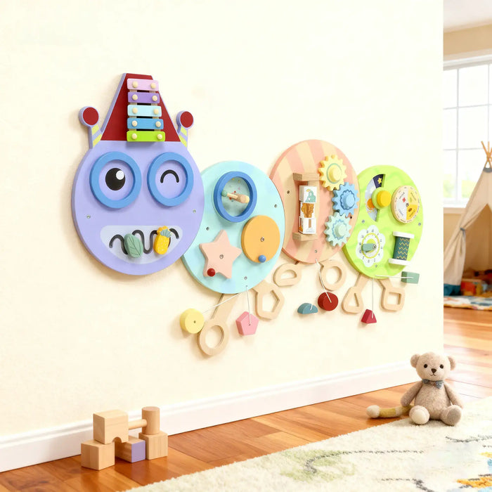 Caterpillar Wall-Mounted Busy Board | Seven-in-One Montessori Activity Toy AIYAPLAY - Little and Giant Explorers AIYAPLAY