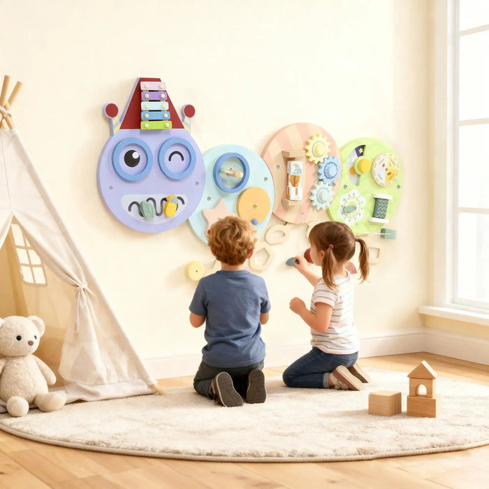 Caterpillar Wall-Mounted Busy Board | Seven-in-One Montessori Activity Toy AIYAPLAY - Little and Giant Explorers AIYAPLAY