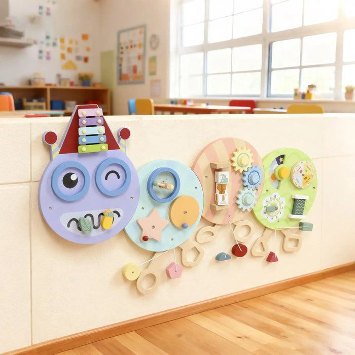 Caterpillar Wall-Mounted Busy Board | Seven-in-One Montessori Activity Toy AIYAPLAY - Little and Giant Explorers AIYAPLAY