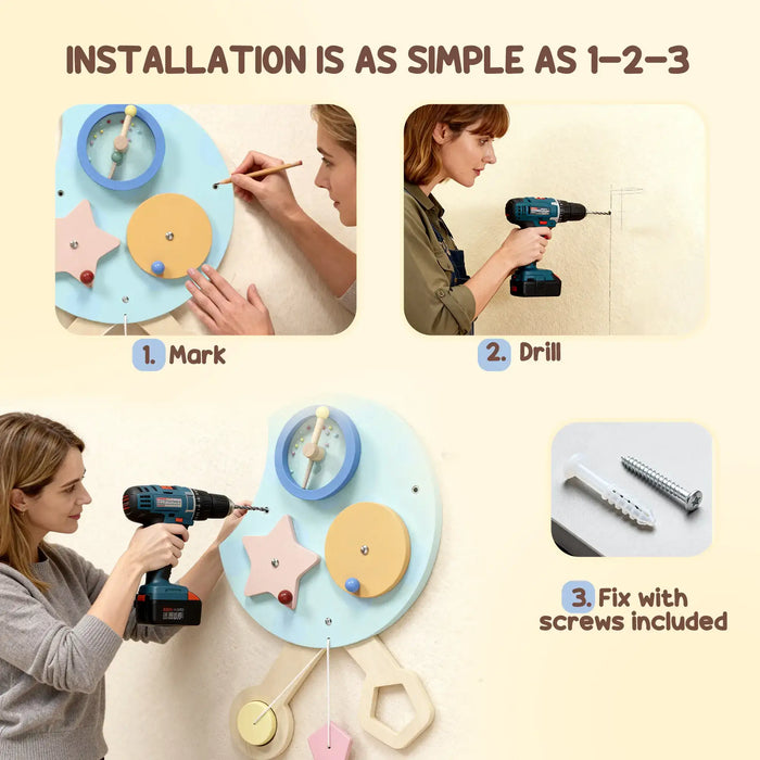 Caterpillar Wall-Mounted Busy Board | Seven-in-One Montessori Activity Toy AIYAPLAY - Little and Giant Explorers AIYAPLAY