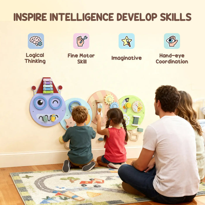 Caterpillar Wall-Mounted Busy Board | Seven-in-One Montessori Activity Toy AIYAPLAY - Little and Giant Explorers AIYAPLAY