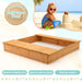 Cedar Wood Kids Sandbox with Benches and Storage Boxes | Bottomless Design COSTWAY - Little and Giant Explorers Costway