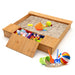 Cedar Wood Kids Sandbox with Benches and Storage Boxes | Bottomless Design COSTWAY - Little and Giant Explorers Costway