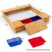 Cedar Wood Kids Sandbox with Benches and Storage Boxes | Bottomless Design COSTWAY - Little and Giant Explorers Costway