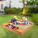 Cedar Wood Kids Sandbox with Benches and Storage Boxes | Bottomless Design COSTWAY - Little and Giant Explorers Costway