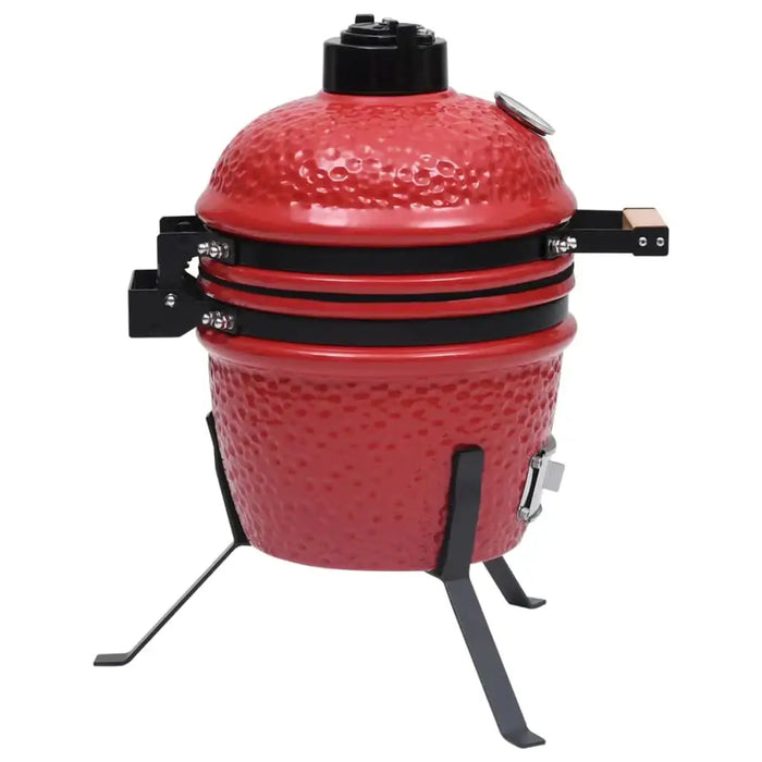 Ceramic Kamado Grill – 26.5cm Mini BBQ Smoker | Red Ceramic Charcoal Grill VIDAXL - Little and Giant Explorers vidaXL