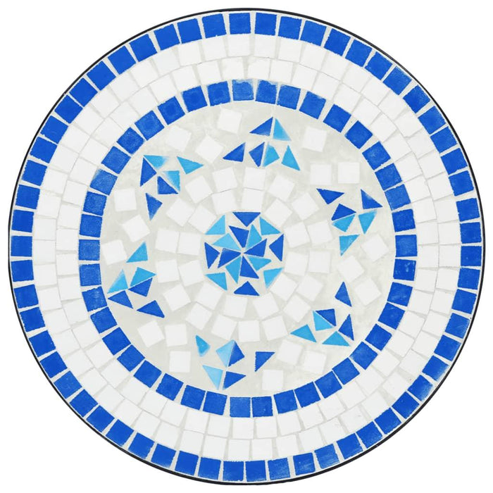 Ceramic Mosaic Bistro Table in Blue and White (Ø50 x 70cm) - Little and Giant Explorers vidaXL