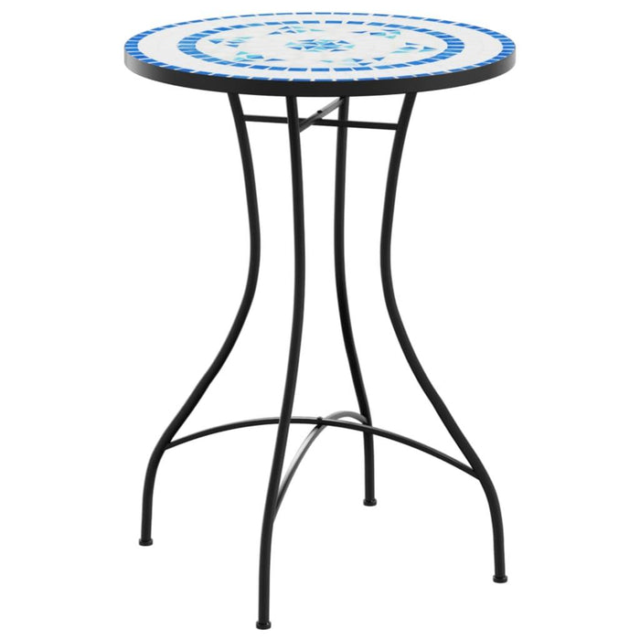 Ceramic Mosaic Bistro Table in Blue and White (Ø50 x 70cm) - Little and Giant Explorers vidaXL