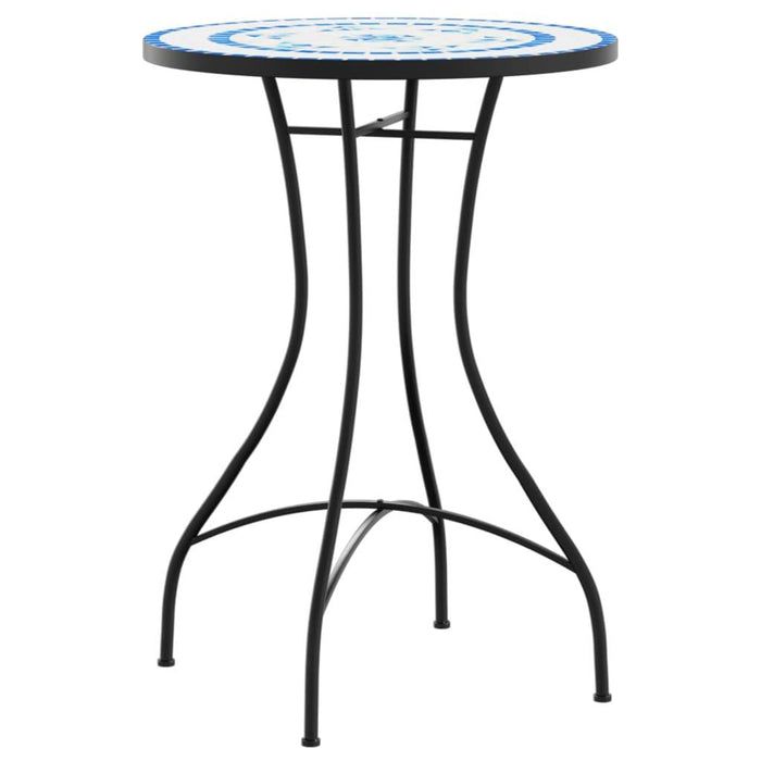 Ceramic Mosaic Bistro Table in Blue and White (Ø50 x 70cm) - Little and Giant Explorers vidaXL