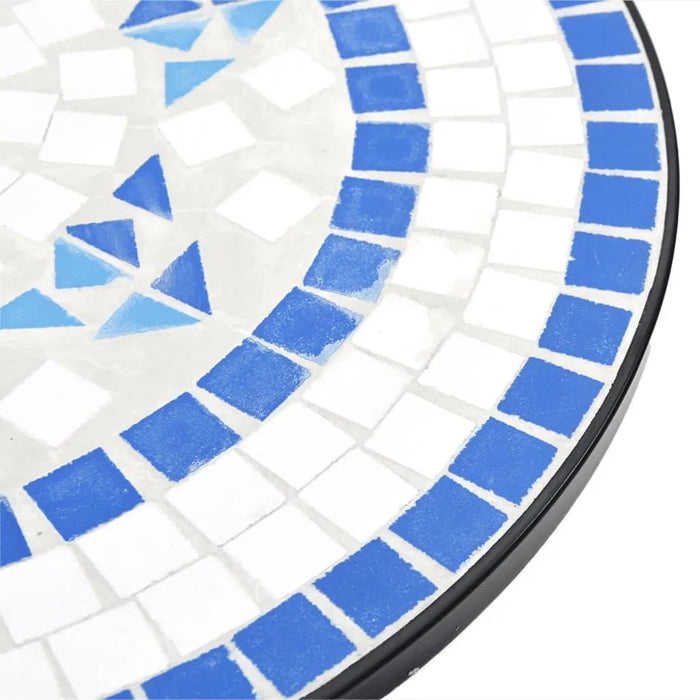 Ceramic Mosaic Bistro Table in Blue and White (Ø50 x 70cm) - Little and Giant Explorers vidaXL