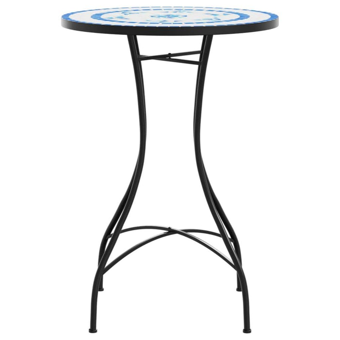 Ceramic Mosaic Bistro Table in Blue and White (Ø50 x 70cm) - Little and Giant Explorers vidaXL