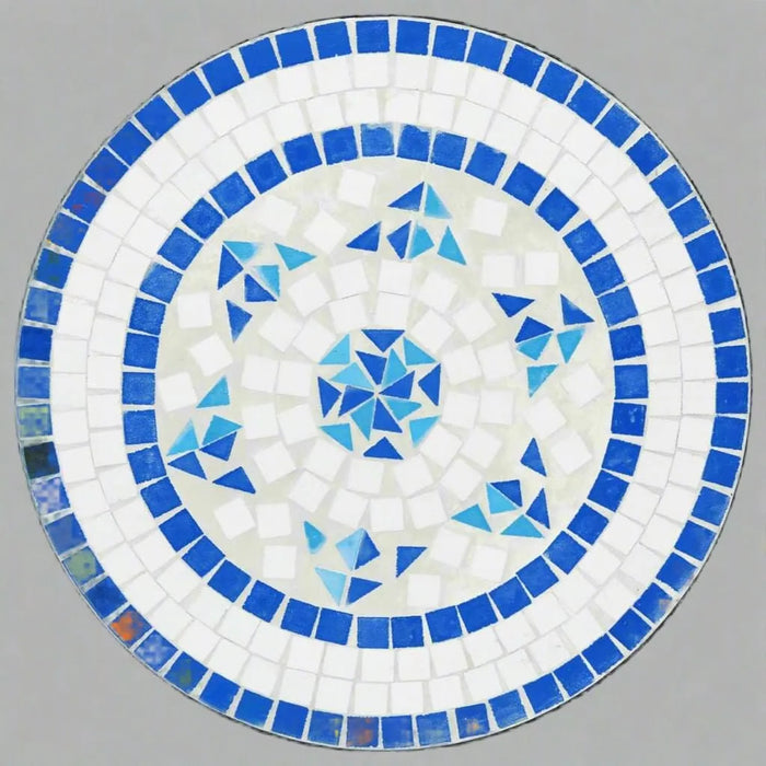 Ceramic Mosaic Bistro Table in Blue and White (Ø50 x 70cm) - Little and Giant Explorers vidaXL