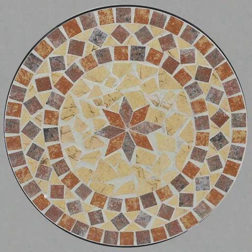 Ceramic Mosaic Bistro Table in Terracotta and White (Ø50 x 70cm) - Little and Giant Explorers vidaXL