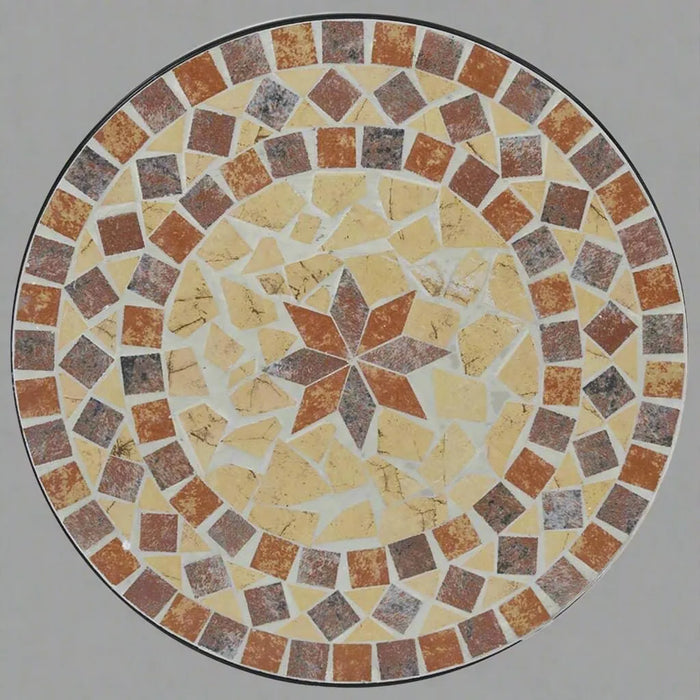 Ceramic Mosaic Bistro Table in Terracotta and White (Ø50 x 70cm) - Little and Giant Explorers vidaXL