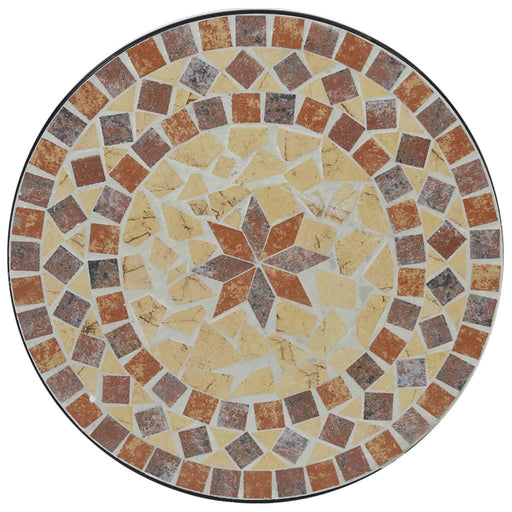 Ceramic Mosaic Bistro Table in Terracotta and White (Ø50 x 70cm) - Little and Giant Explorers vidaXL