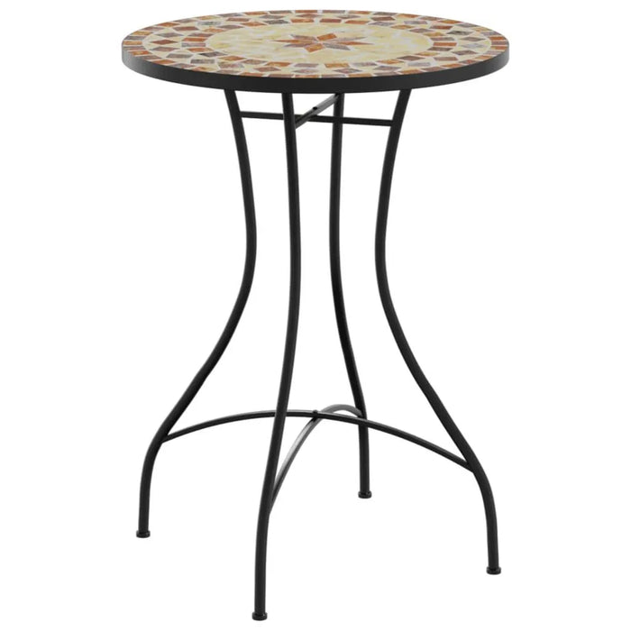 Ceramic Mosaic Bistro Table in Terracotta and White (Ø50 x 70cm) - Little and Giant Explorers vidaXL