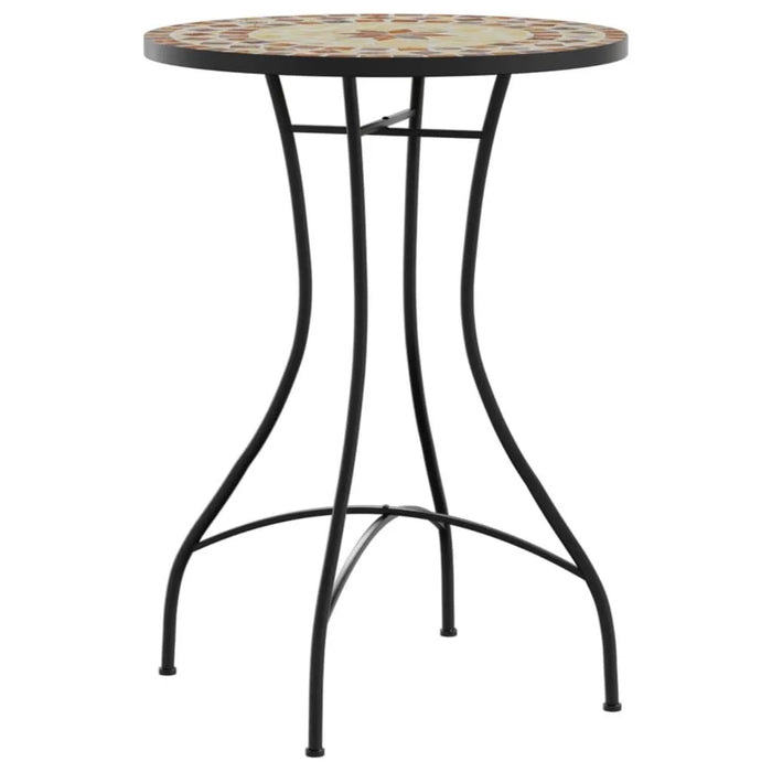 Ceramic Mosaic Bistro Table in Terracotta and White (Ø50 x 70cm) - Little and Giant Explorers vidaXL