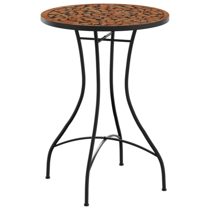 Ceramic Mosaic Bistro Table in Terracotta (Ø50 x 70cm) - Little and Giant Explorers vidaXL