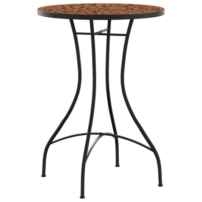 Ceramic Mosaic Bistro Table in Terracotta (Ø50 x 70cm) - Little and Giant Explorers vidaXL