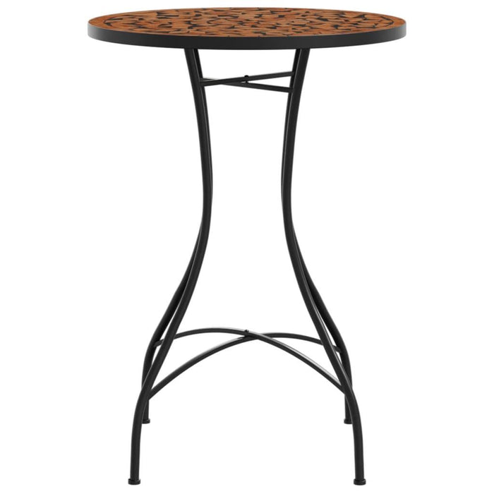 Ceramic Mosaic Bistro Table in Terracotta (Ø50 x 70cm) - Little and Giant Explorers vidaXL