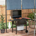 Charcoal Barbecue Grill and Smoker with Shelves - Little and Giant Explorers Outsunny