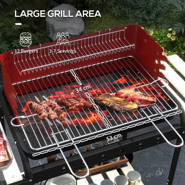 Charcoal BBQ Grill – 5-Position Height | 1800cm² Cooking Area OUTSUNNY - Little and Giant Explorers Outsunny
