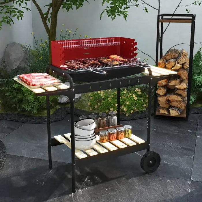 Charcoal BBQ Grill – 5-Position Height | 1800cm² Cooking Area OUTSUNNY - Little and Giant Explorers Outsunny