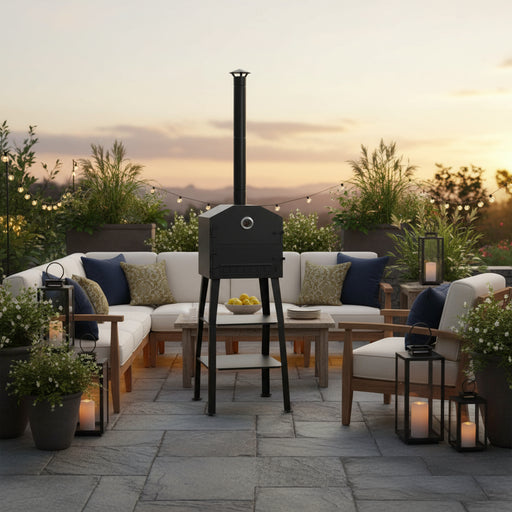 Outdoor Pizza Oven Charcoal Fired with 2 Fireclay Stones - Little and Giant Explorers vidaXL