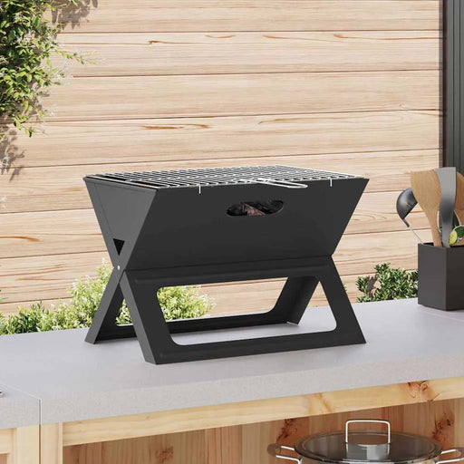 Charcoal Grill – Foldable Portable BBQ | 46cm Black Carbon Steel Outdoor Grill VIDAXL - Little and Giant Explorers vidaXL