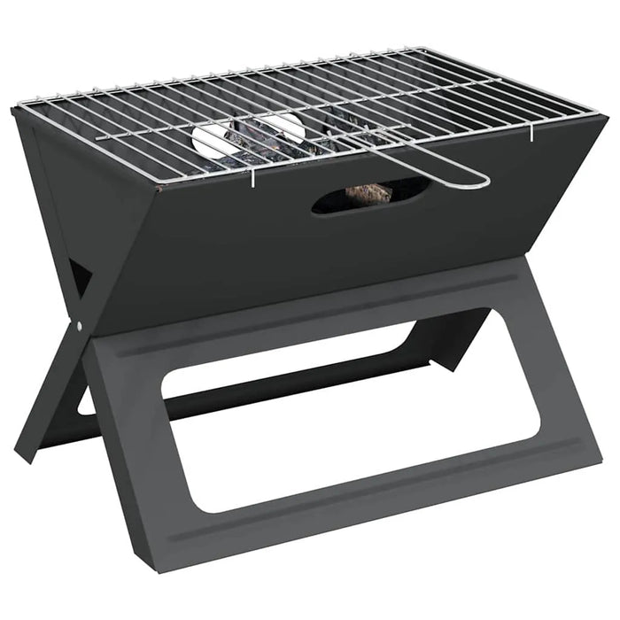 Charcoal Grill – Foldable Portable BBQ | 46cm Black Carbon Steel Outdoor Grill VIDAXL - Little and Giant Explorers vidaXL