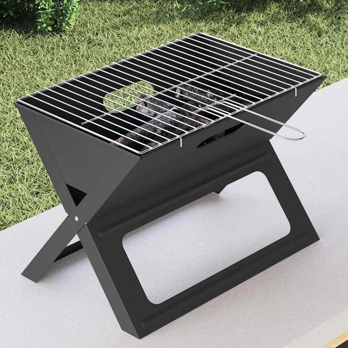 Charcoal Grill – Foldable Portable BBQ | 46cm Black Carbon Steel Outdoor Grill VIDAXL - Little and Giant Explorers vidaXL
