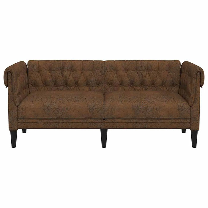 Chesterfield Plush Sofa – Brown Faux Leather | Classic Button-Tufted Design VIDAXL - Little and Giant Explorers